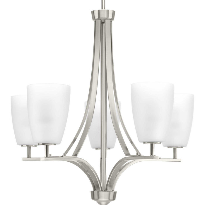 Progress Lighting P400043-009 Five Light Chandelier, Brushed Nickel