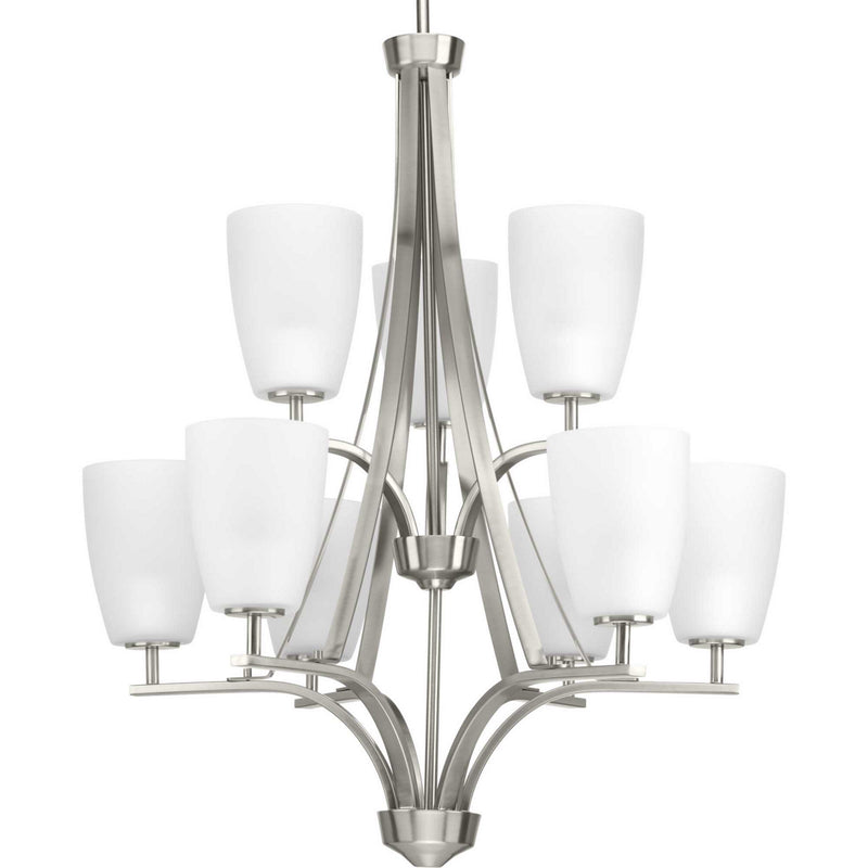 Progress Lighting P400044-009 Nine Light Chandelier, Brushed Nickel