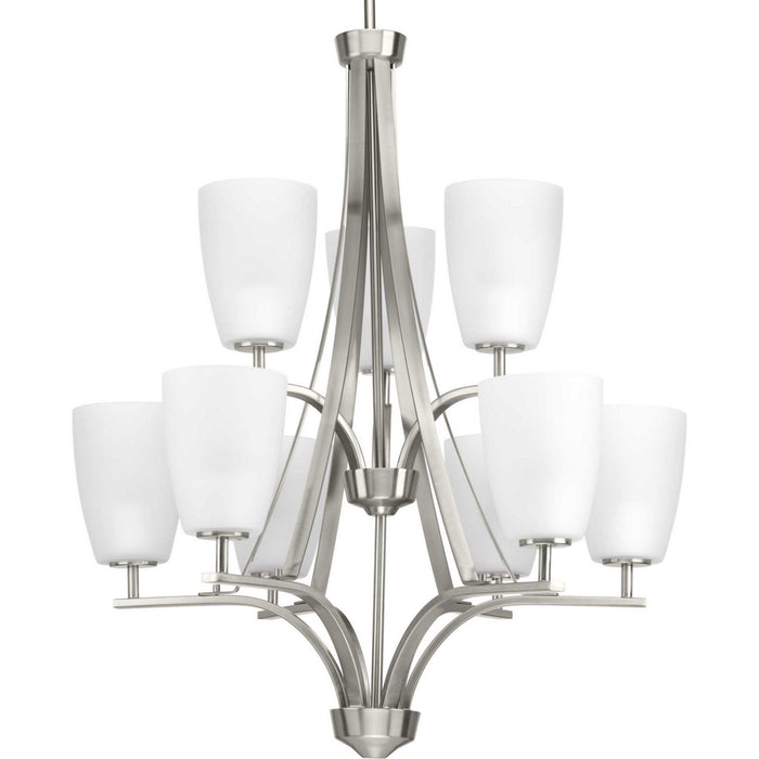 Progress Lighting P400044-009 Nine Light Chandelier, Brushed Nickel