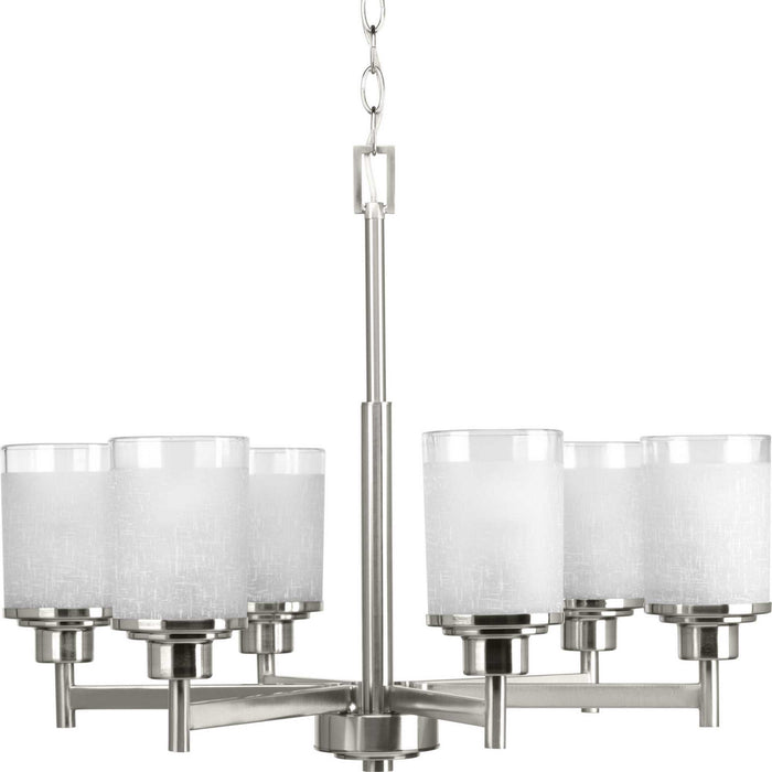 Progress Lighting P4758-09 Six Light Chandelier, Brushed Nickel