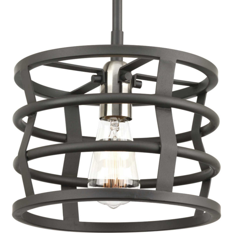 Progress Lighting P500010-143 One Light Mini Pendant, Graphite