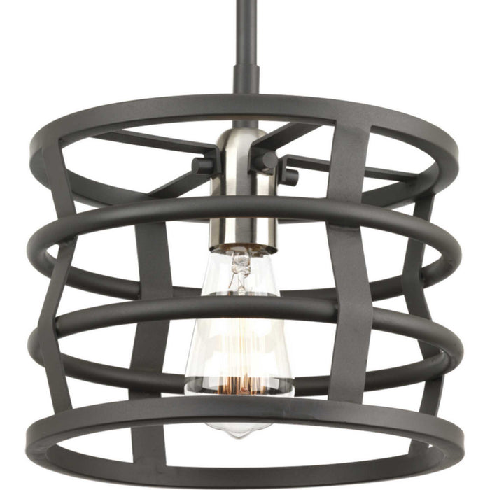 Progress Lighting P500010-143 One Light Mini Pendant, Graphite