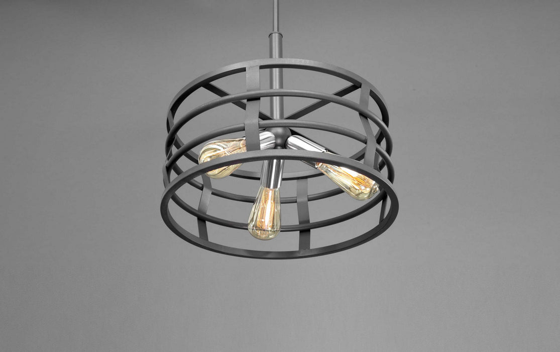 Progress Lighting P500011-143 Three Light Pendant, Graphite