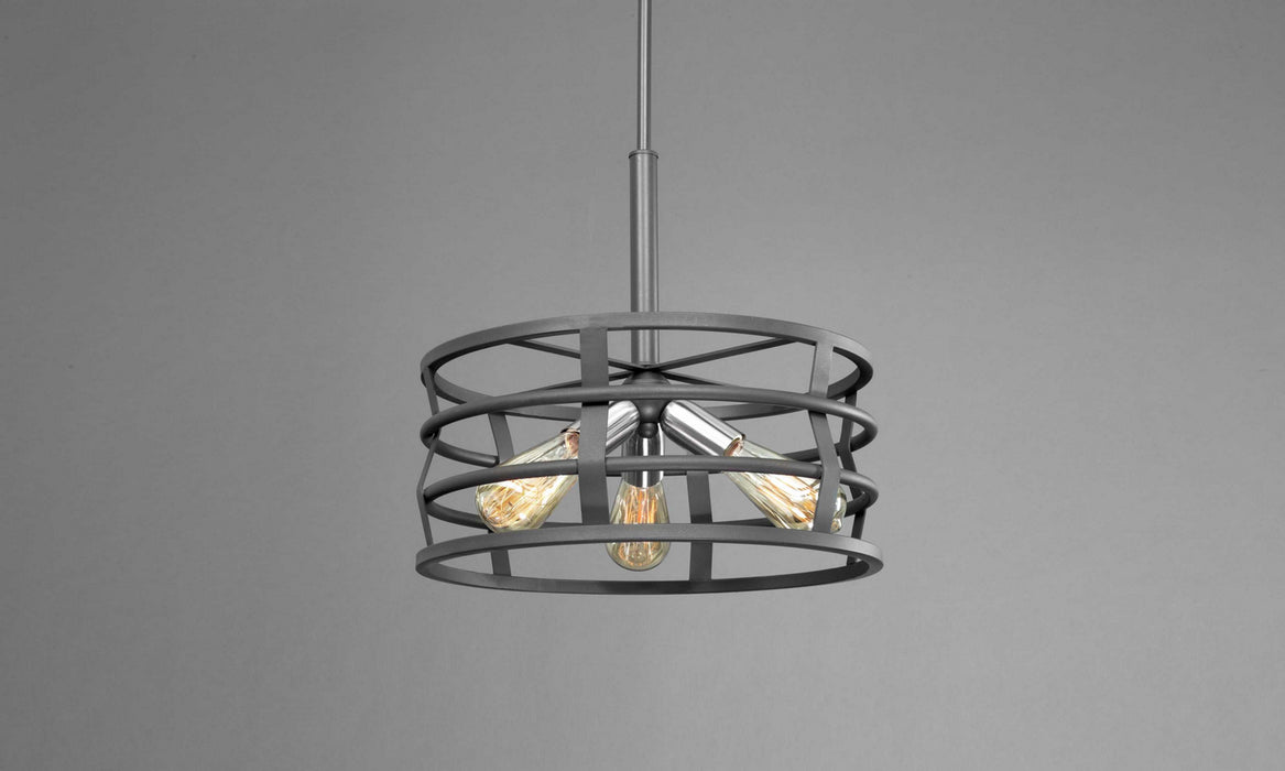 Progress Lighting P500011-143 Three Light Pendant, Graphite