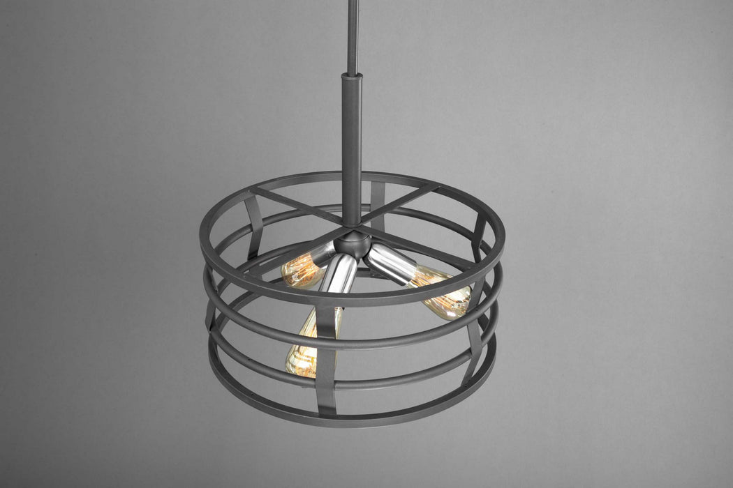 Progress Lighting P500011-143 Three Light Pendant, Graphite