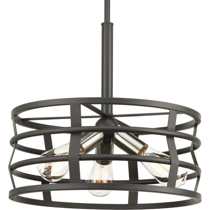 Progress Lighting P500011-143 Three Light Pendant, Graphite