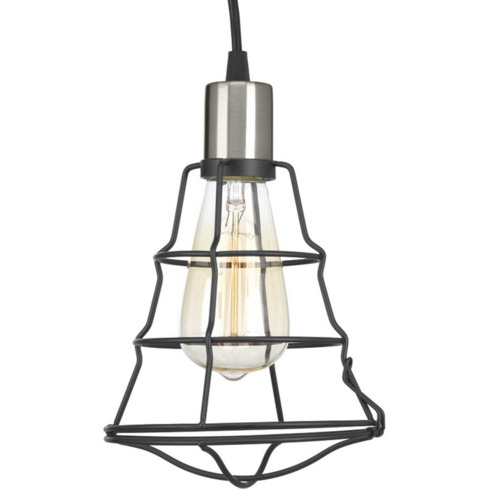 Progress Lighting P500021-143 One Light Mini Pendant, Graphite