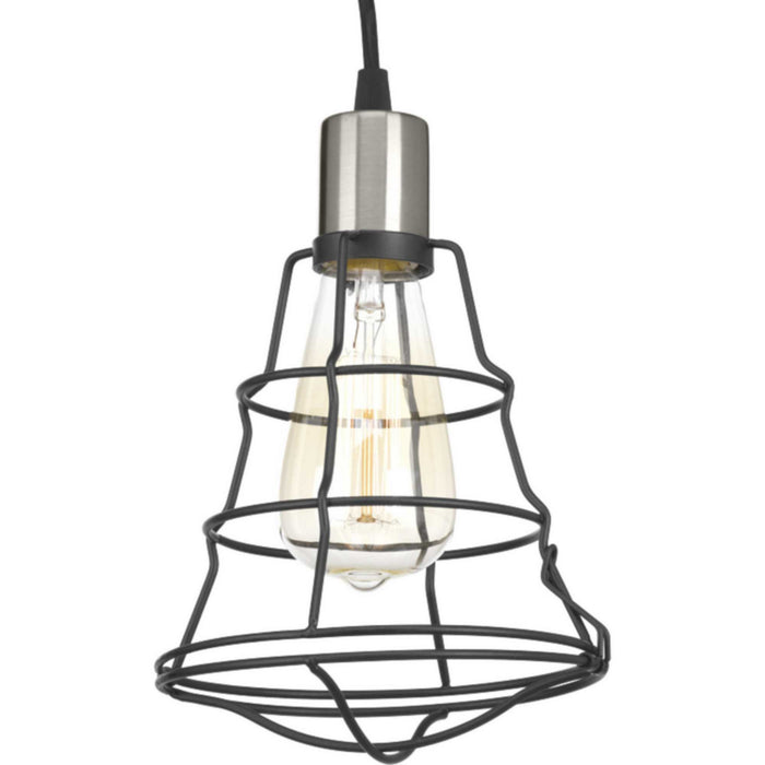 Progress Lighting P500021-143 One Light Mini Pendant, Graphite