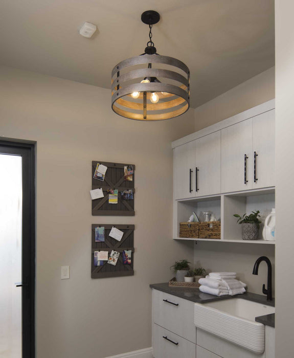 Progress Lighting P500023-143 Four Light Pendant, Graphite