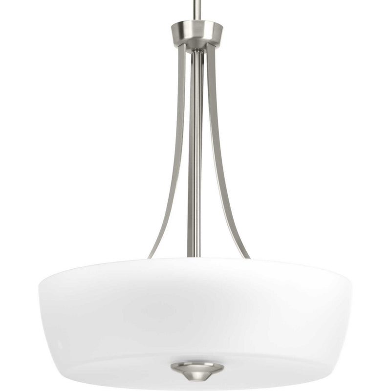 Progress Lighting P500030-009 Three Light Inverted Pendant, Brushed Nickel