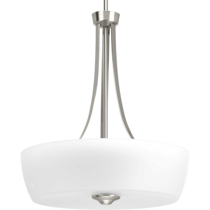 Progress Lighting P500030-009 Three Light Inverted Pendant, Brushed Nickel