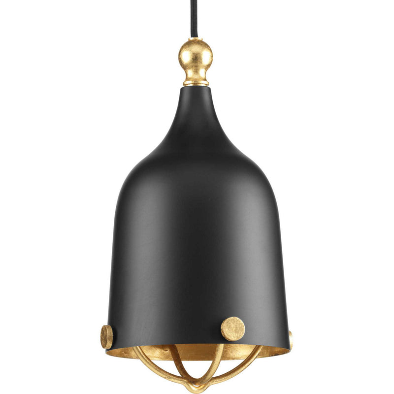 Progress Lighting P500032-031 One Light Mini Pendant, Black