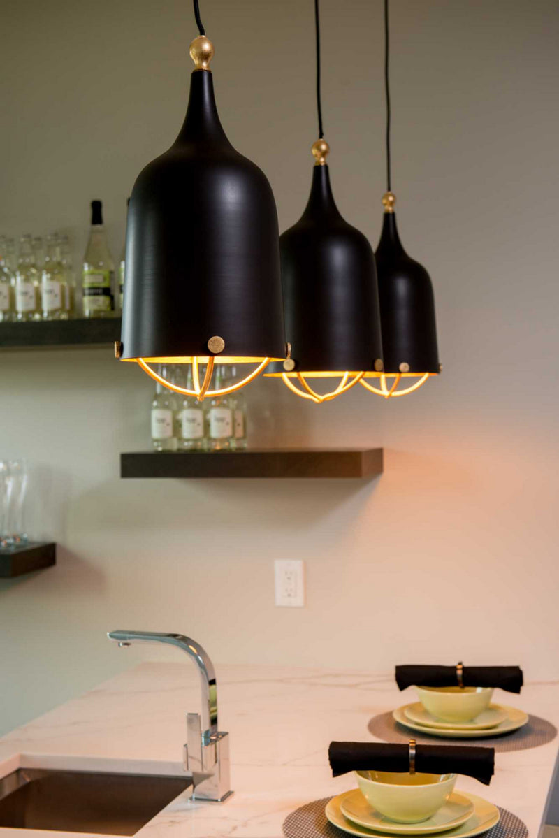 Progress Lighting P500033-031 One Light Pendant, Black