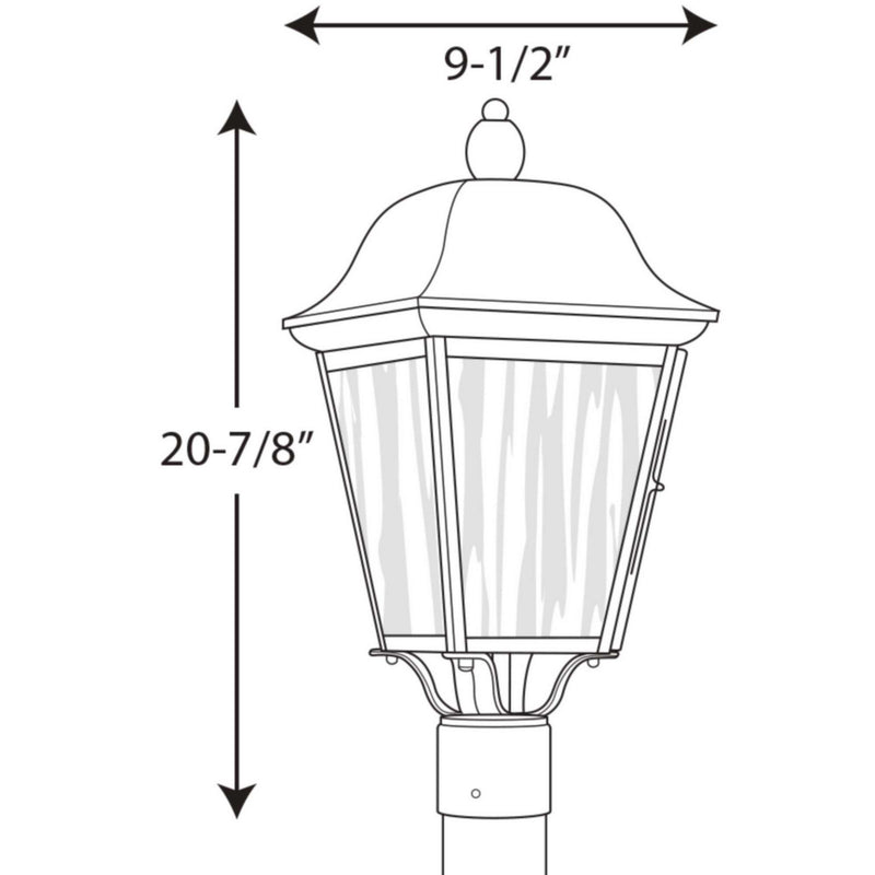 Progress Lighting P540001-031 Three Light Post Lantern, Black