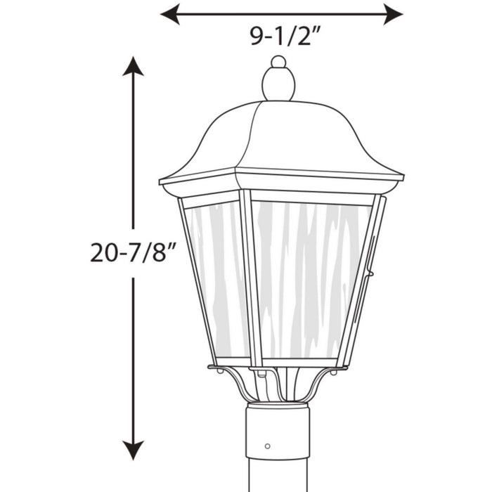 Progress Lighting P540001-031 Three Light Post Lantern, Black