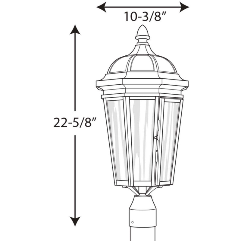 Progress Lighting P540002-031 Three Light Post Lantern, Black