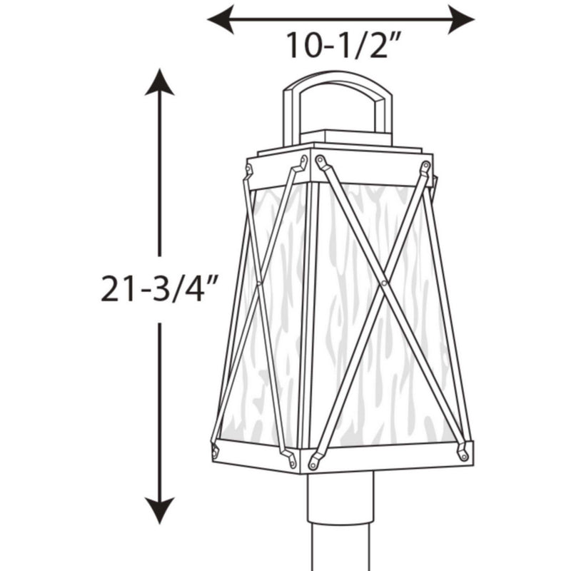 Progress Lighting P540009-031 One Light Post Lantern, Black