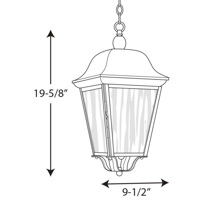 Progress Lighting P550001-031 Three Light Hanging Lantern, Black