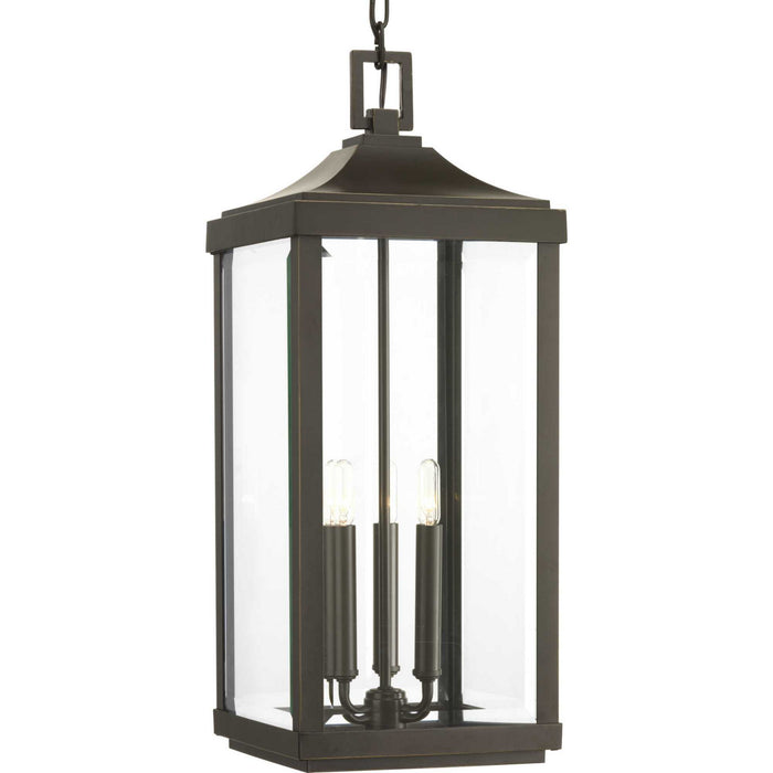 Progress Lighting P550004-020 Three Light Hanging Lantern, Antique Bronze