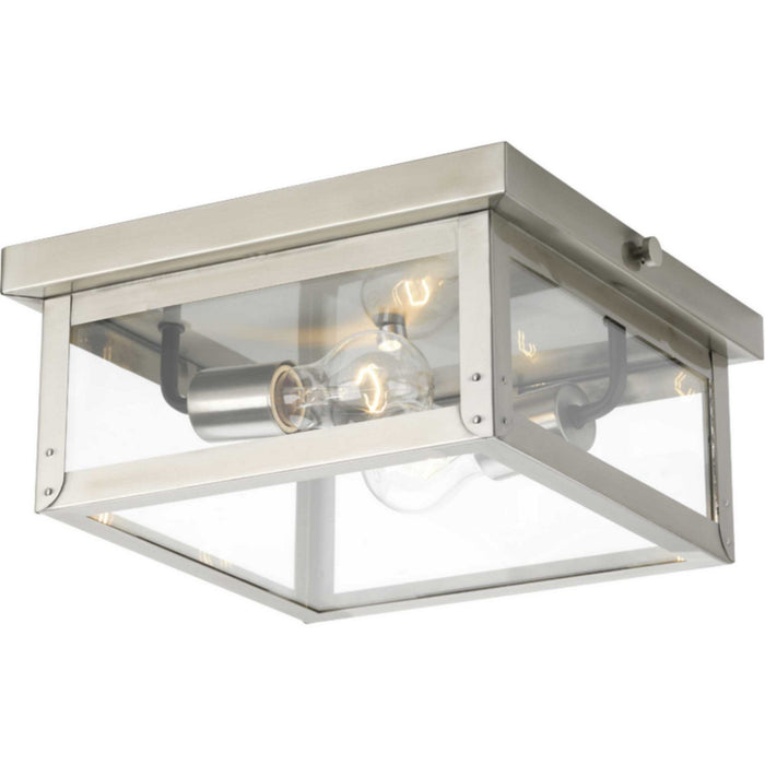 Progress Lighting P550007-135 Two Light Flush Mount, Stainless Steel