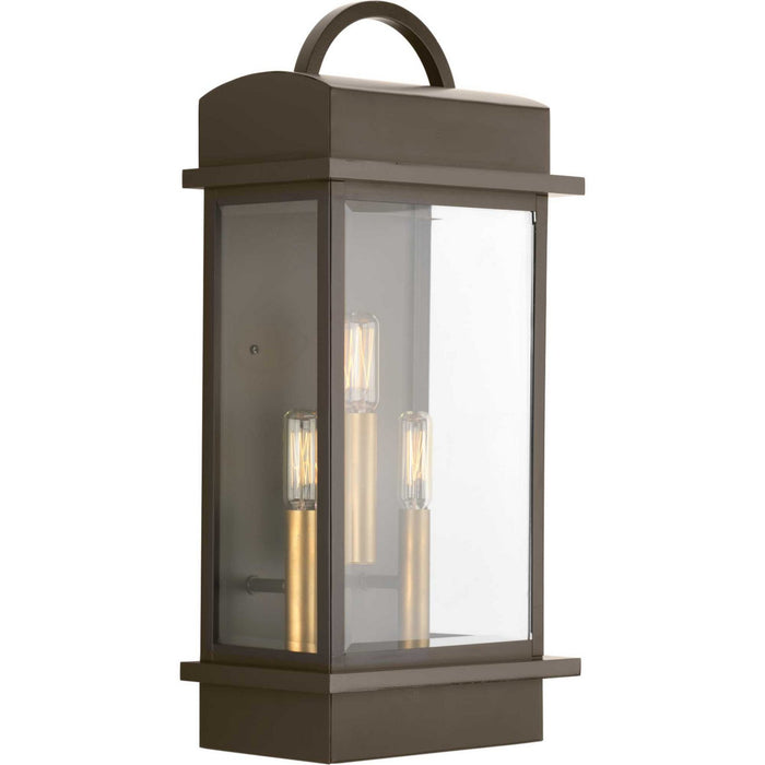 Progress Lighting P560003-020 Three Light Large Wall Lantern, Antique Bronze