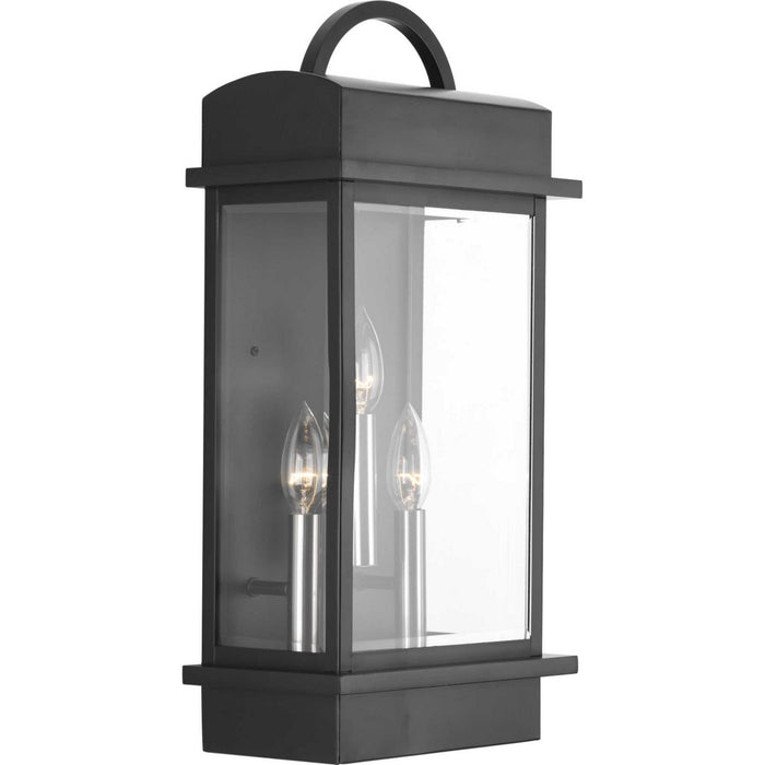 Progress Lighting P560003-031 Three Light Large Wall Lantern, Black
