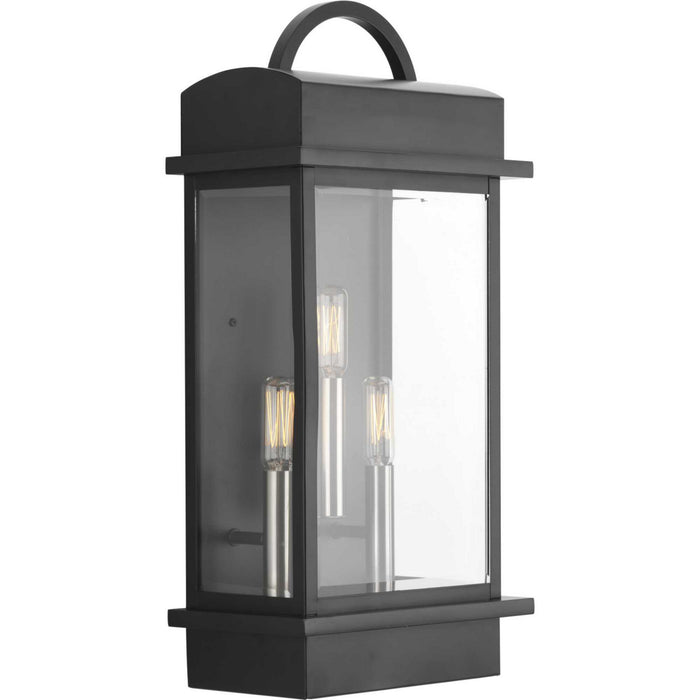 Progress Lighting P560003-031 Three Light Large Wall Lantern, Black