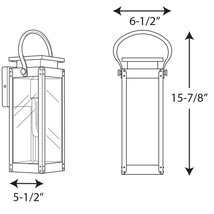 Progress Lighting P560004-135 One Light Wall Lantern, Stainless Steel