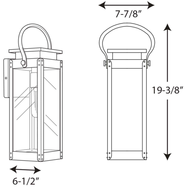 Progress Lighting P560005-135 One Light Wall Lantern, Stainless Steel