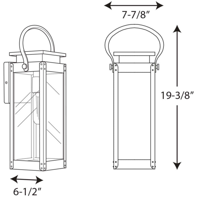 Progress Lighting P560005-135 One Light Wall Lantern, Stainless Steel