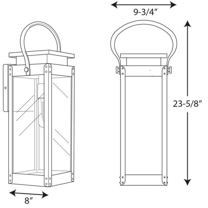 Progress Lighting P560006-135 One Light Wall Lantern, Stainless Steel