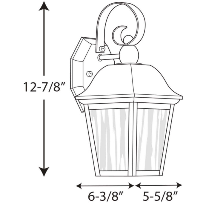Progress Lighting P560010-031 One Light Wall Lantern, Black