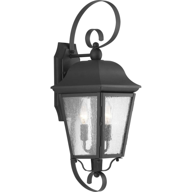 Progress Lighting P560011-031 Two Light Wall Lantern, Black