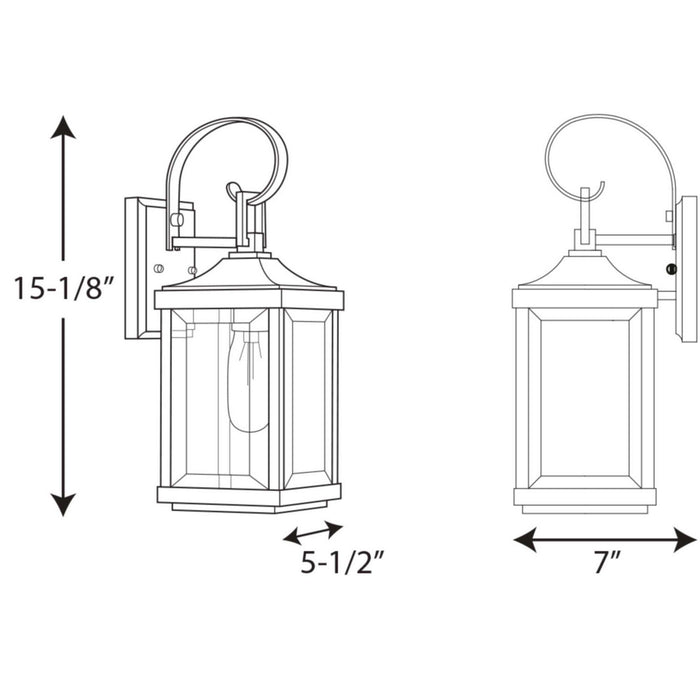 Progress Lighting P560021-020 One Light Wall Lantern, Antique Bronze