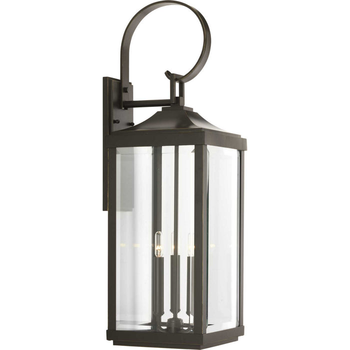Progress Lighting P560023-020 Three Light Large Wall Lantern, Antique Bronze