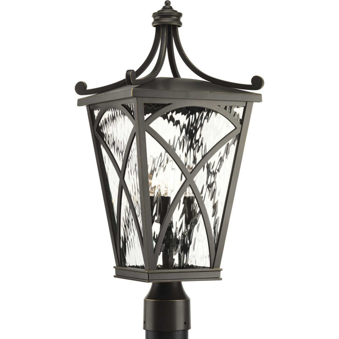 Progress Lighting P6442-108 Three Light Post Lantern, Oil Rubbed Bronze