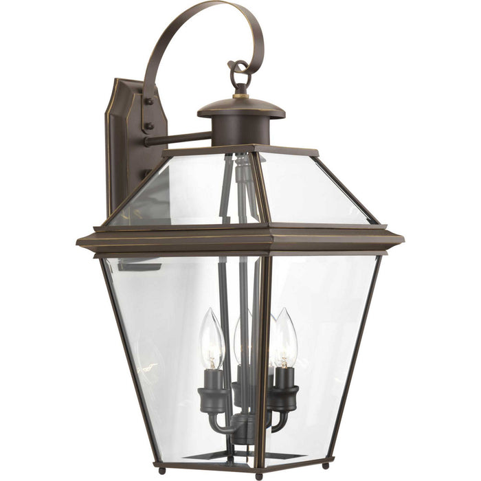 Progress Lighting P6617-20 Three Light Wall Lantern, Antique Bronze
