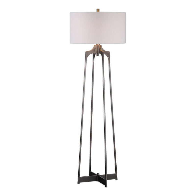 Uttermost 28131 One Light Floor Lamp, Aged Gun Metal