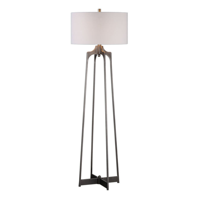 Uttermost 28131 One Light Floor Lamp, Aged Gun Metal