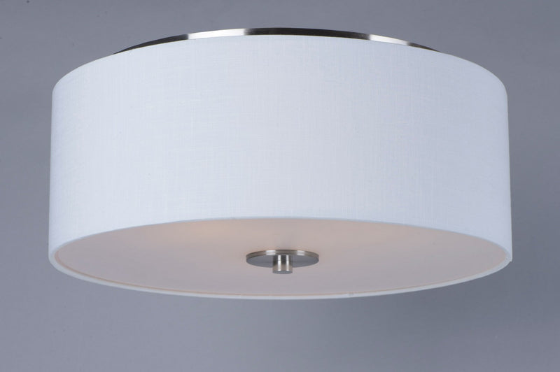 Maxim 10010WLSN Three Light Flush Mount, Satin Nickel