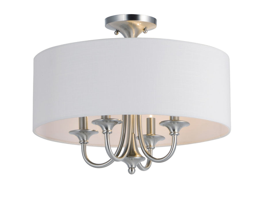 Maxim 10013WLSN Four Light Semi-Flush Mount/Pendant, Satin Nickel