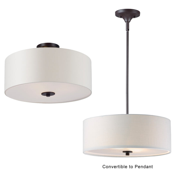 Maxim 10014OMOI Three Light Semi-Flush Mount, Oil Rubbed Bronze