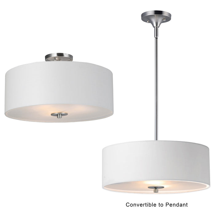 Maxim 10014WLSN Three Light Semi-Flush Mount, Satin Nickel