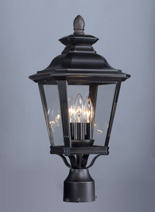 Maxim 1130CLBZ Three Light Outdoor Pole/Post Lantern, Bronze