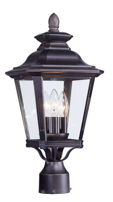 Maxim 1130CLBZ Three Light Outdoor Pole/Post Lantern, Bronze