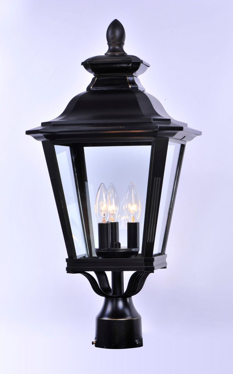 Maxim 1131CLBZ Three Light Outdoor Pole/Post Lantern, Bronze
