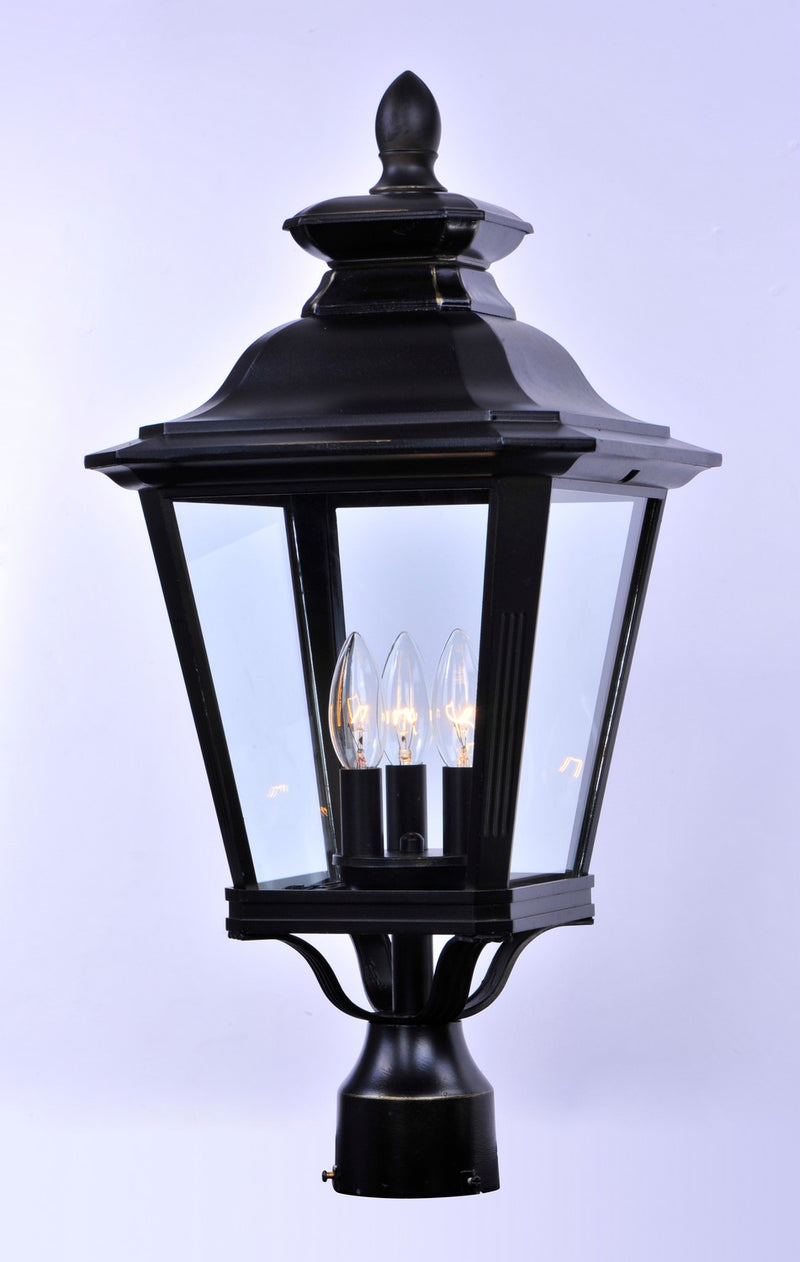 Maxim 1131CLBZ Three Light Outdoor Pole/Post Lantern, Bronze