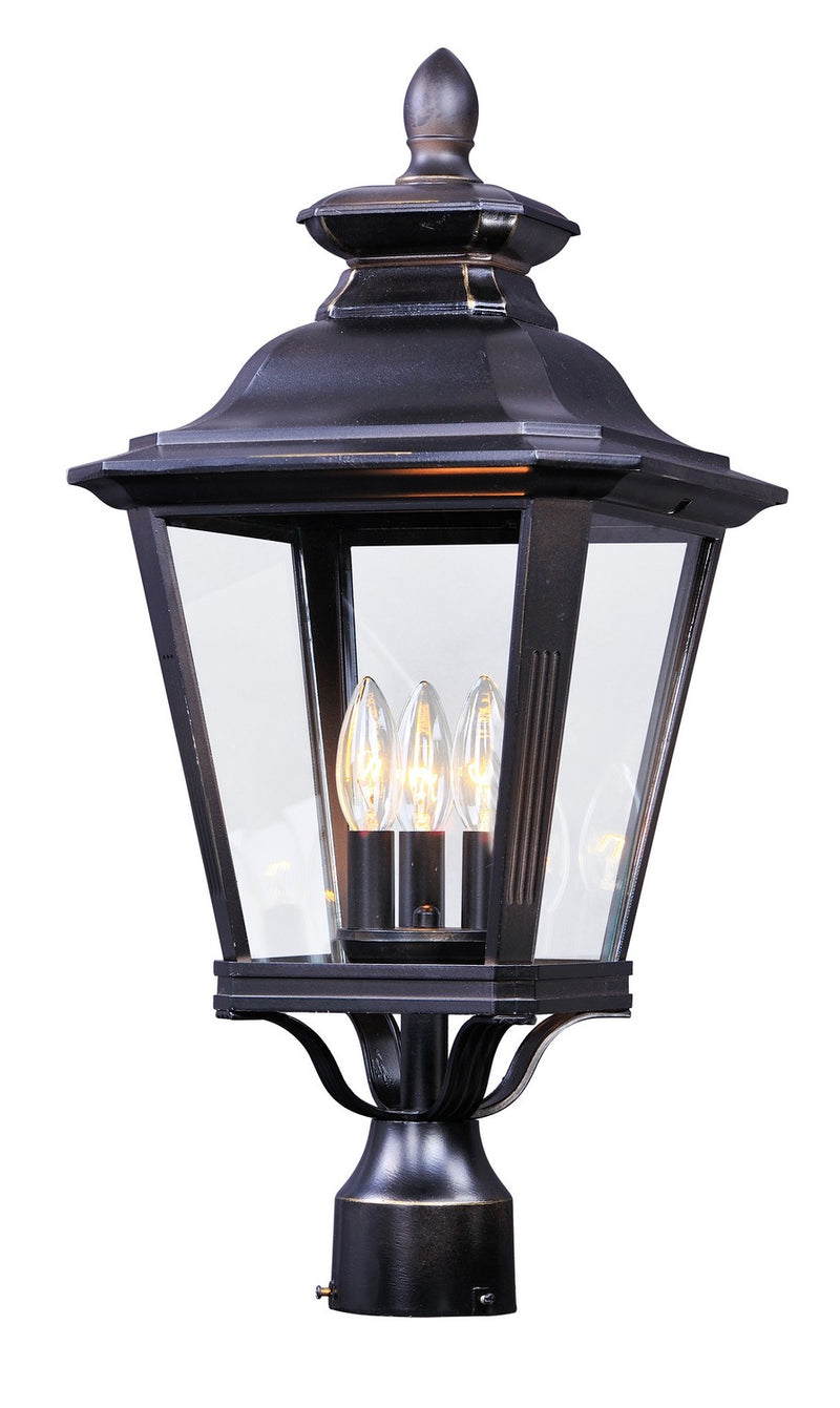 Maxim 1131CLBZ Three Light Outdoor Pole/Post Lantern, Bronze