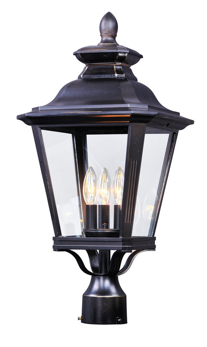 Maxim 1131CLBZ Three Light Outdoor Pole/Post Lantern, Bronze