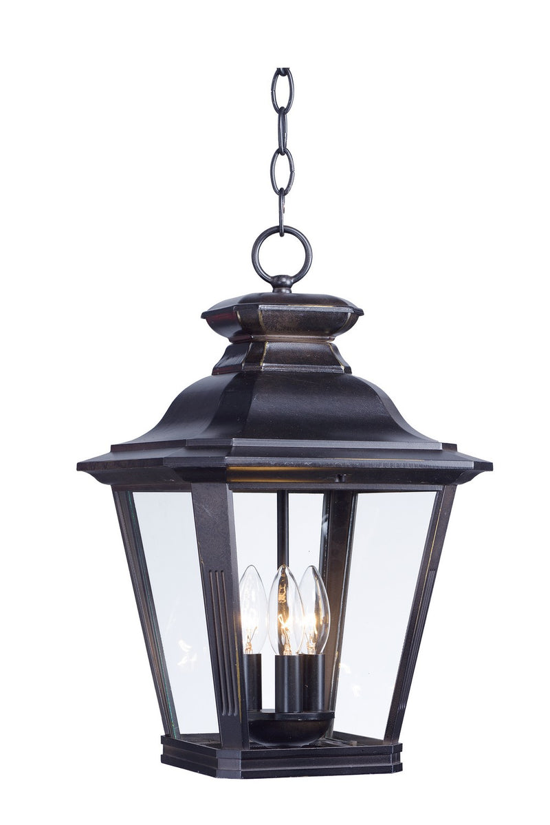 Maxim 1139CLBZ Three Light Outdoor Hanging Lantern, Bronze
